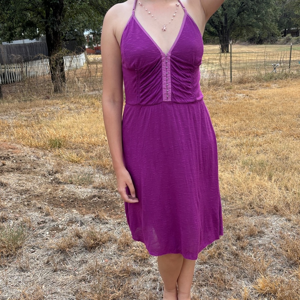 1552 NWT Free People Magenta Midi Dress